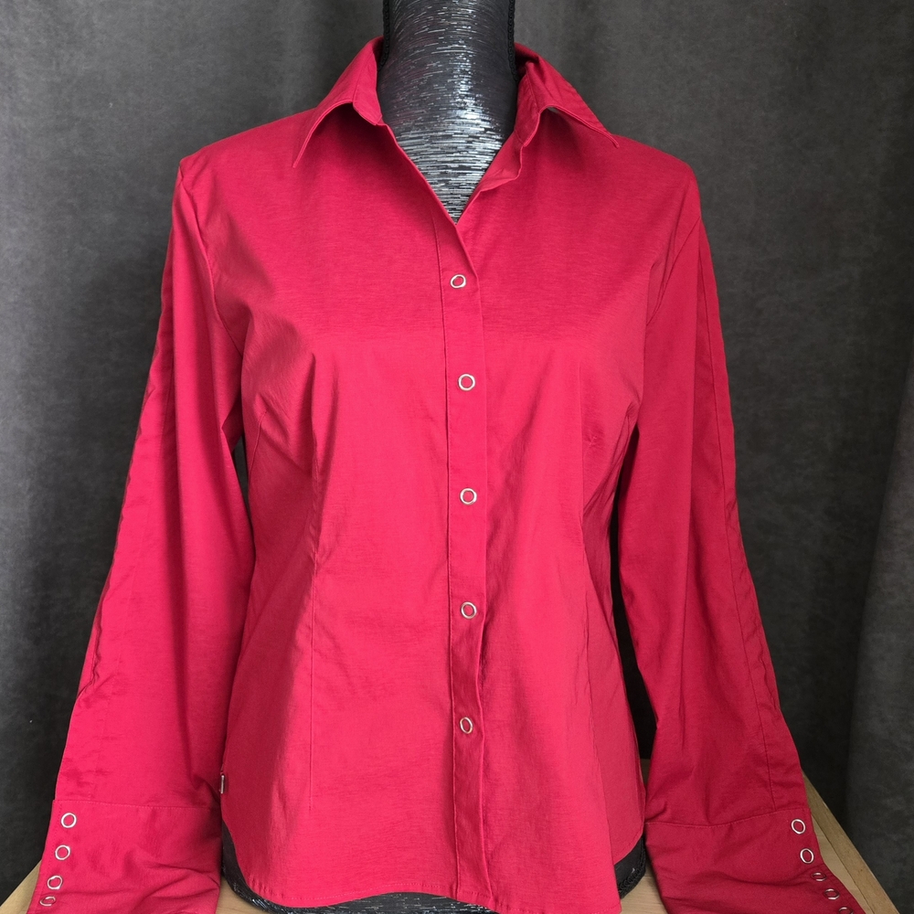 Kenzie Vibrant Red Button-Down Shirt